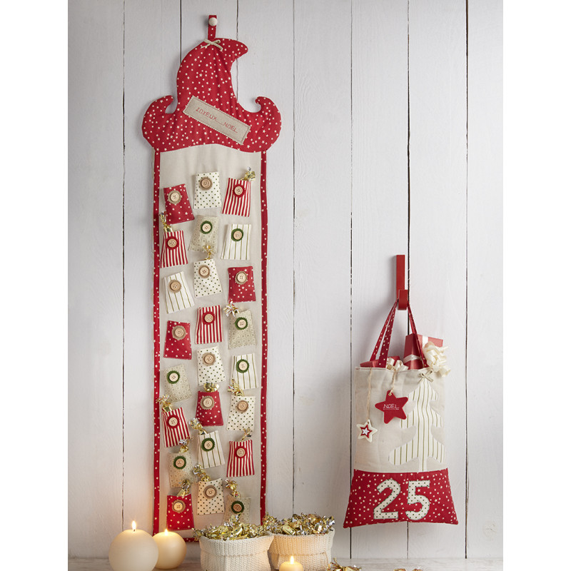 Modèle - Merry Christmas Calendrier de l’Avent & sac à cadeaux Modèle à télécharger Modèles