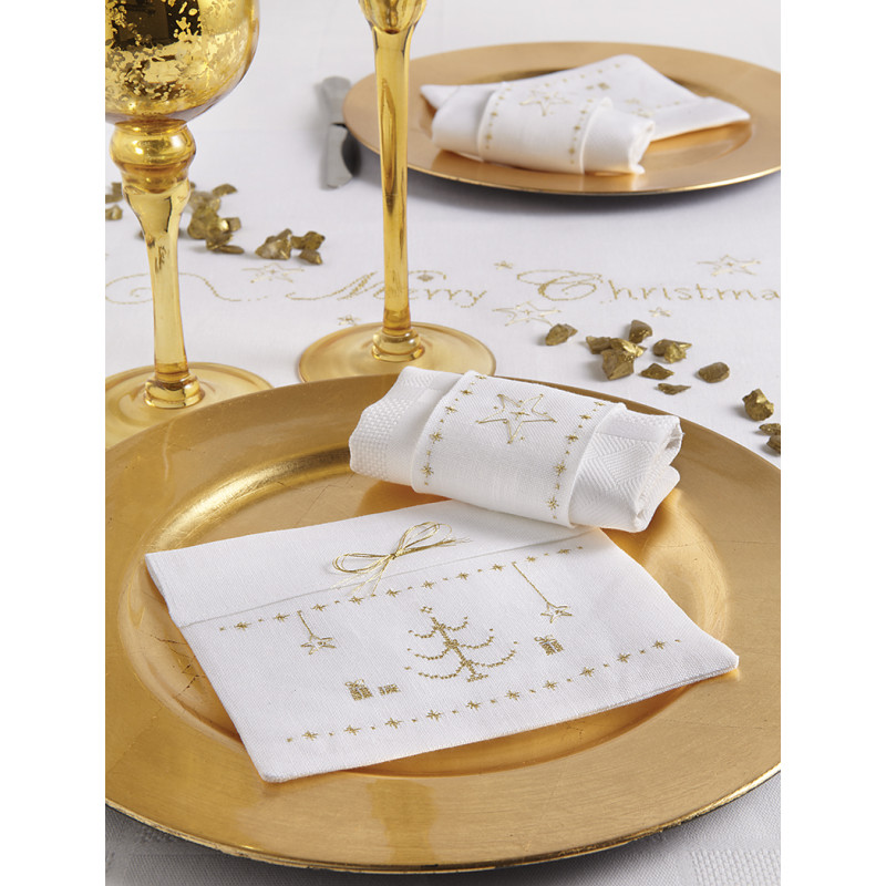 Modèles broderie – Parure de table Fil d’or Modèle à télécharger Modèles
