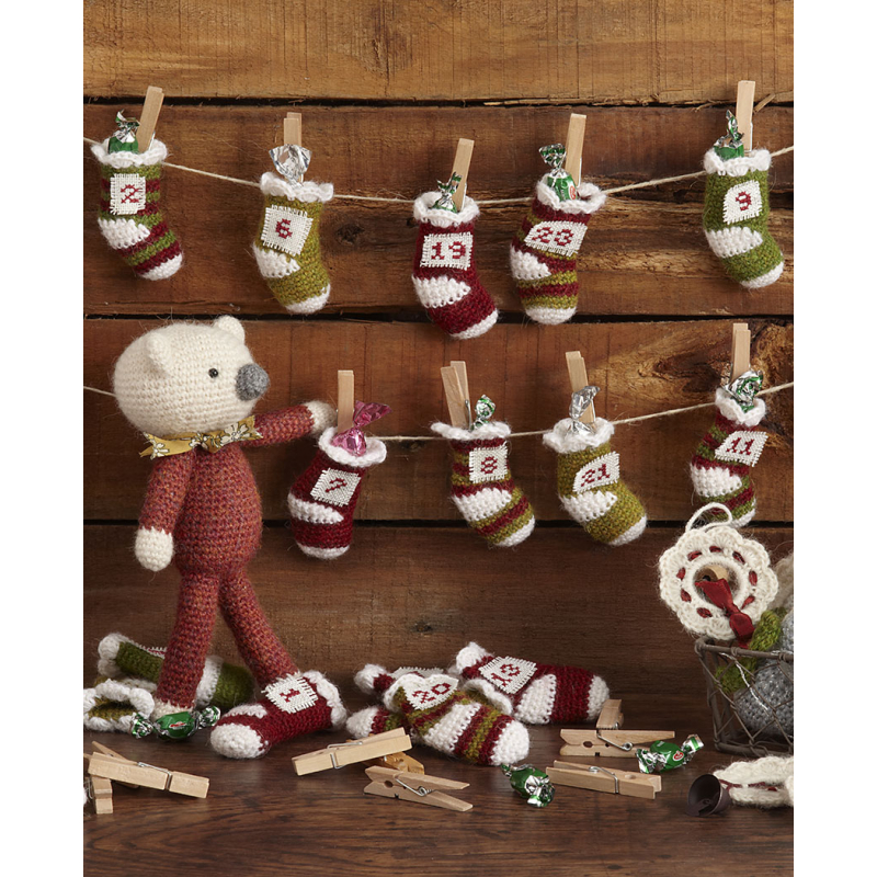 Modèle crochet – Guirlande de chaussettes de Noël Modèle à télécharger Modèles