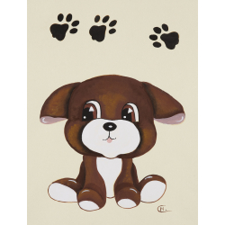 Modèle - Motif enfantin à peindre : le chien Modèle à télécharger Modèles