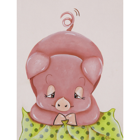 Motif enfantin à peindre : le cochon  - 1