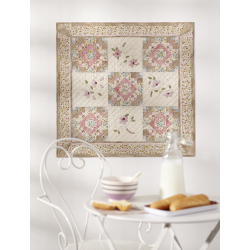 Modèle patchwork – Quilt Message romantique aux fleurs brodées Modèle à télécharger Modèles
