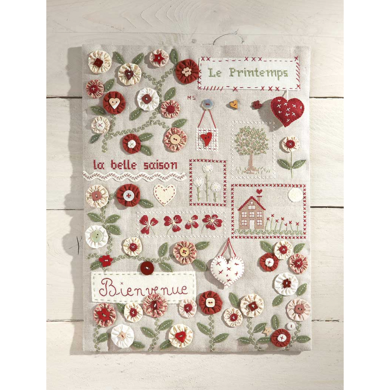 Modèle broderie – Panneau Bonjour le printemps Modèle à télécharger Modèles