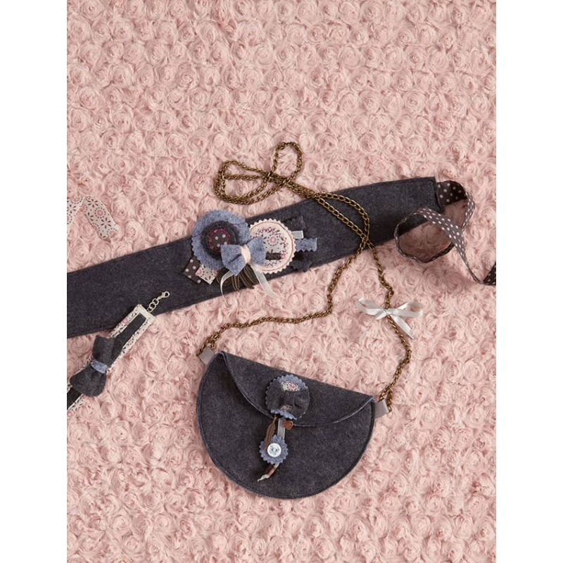 Modèle - headband, bracelet et jolie pochette en feutrine pour aller danser Modèles