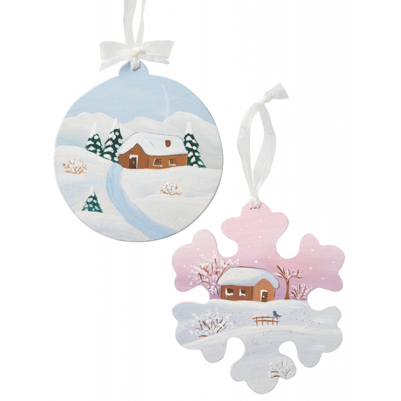 Modèle loisirs créatifs – Suspensions Paysages de Noël en bois Modèle à télécharger Modèles