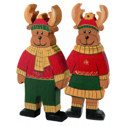 Modèle - Les décorations à poser - Monsieur et Madame renne Modèle à télécharger Modèles