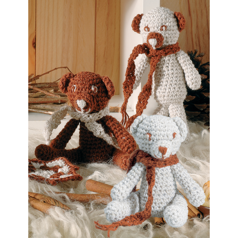 Modèles crochet – 3 oursons frileux, au coin du feu Modèle à télécharger Modèles