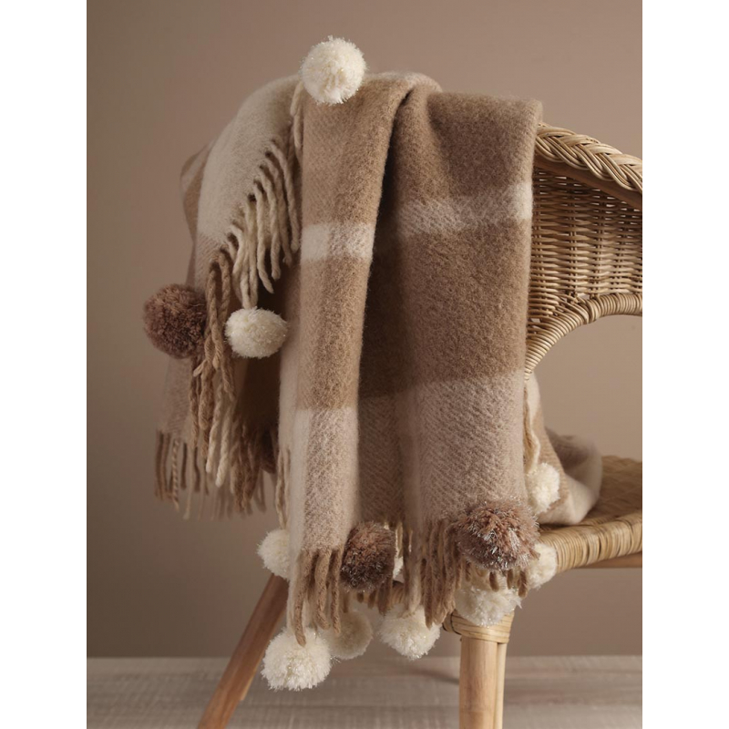 Modèle loisirs créatifs – Plaid à pompons Un hiver tout doux Modèle à télécharger Modèles