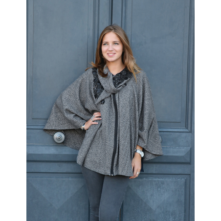 Fashionista - Poncho en tweed  - 1