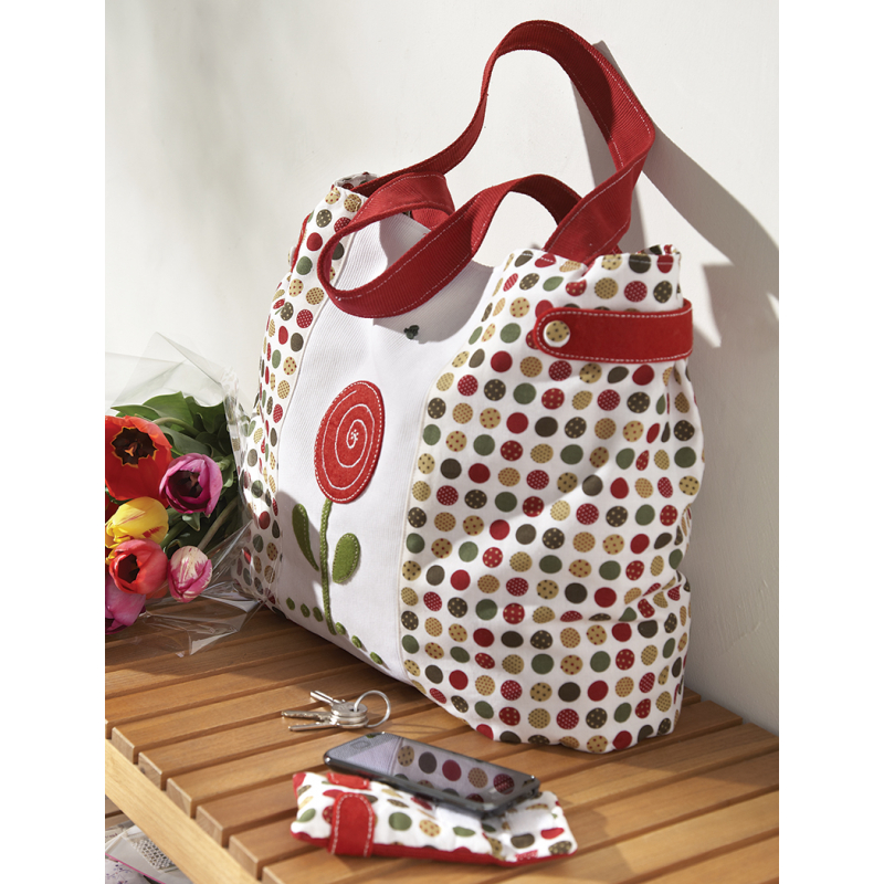 Modèle - Sac & pochette à pois rouges et kaki Modèle à télécharger Modèles