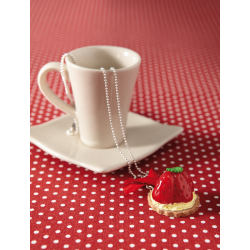 Pendentif tartelette aux fraises  - 1