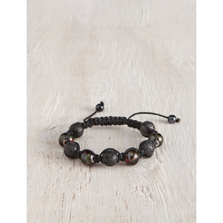 Bracelet aux pierres de lave  - 1