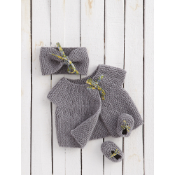 Modèles tricot enfant – Escapade fillette, ensemble gris souris Modèle à télécharger Modèles