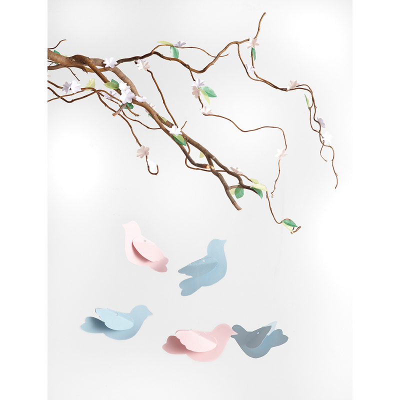 Modèle - Branche aux fleurs et aux oiseaux Modèle à télécharger Modèles