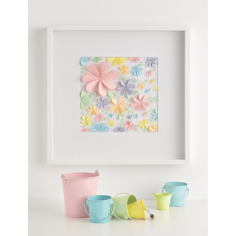 Modèle loisirs créatifs – Cadre de tendres fleurs en papier Modèle à télécharger Modèles
