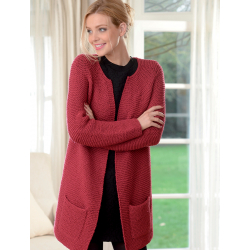 Modèle tricot – Veste longue Jaspe Modèle à télécharger Modèles