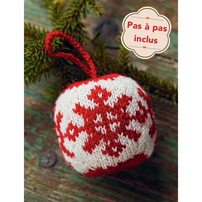 Modèle tricot – Boule de Noël Neige fraîche Modèle à télécharger Modèles