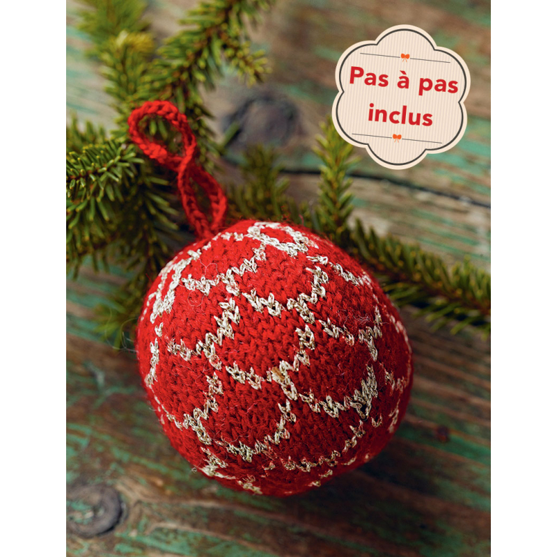 Modèle tricot – Boule de Noël Pomme de pin Modèle à télécharger Modèles