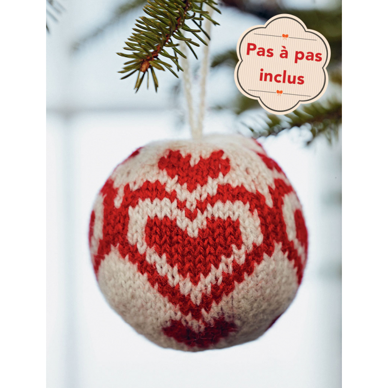 Modèle tricot – Boule de Noël Maison du cœur Modèle à télécharger Modèles
