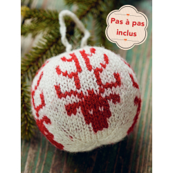 Modèle - Boule de Noël au tricot  - Rodolphe Modèles