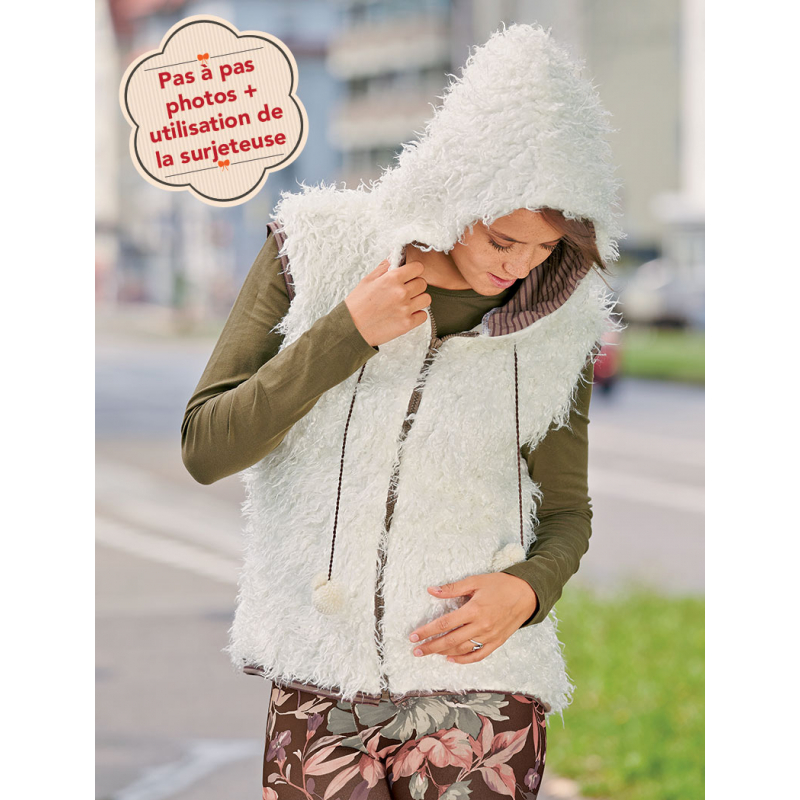 gilet sans manche femme capuche