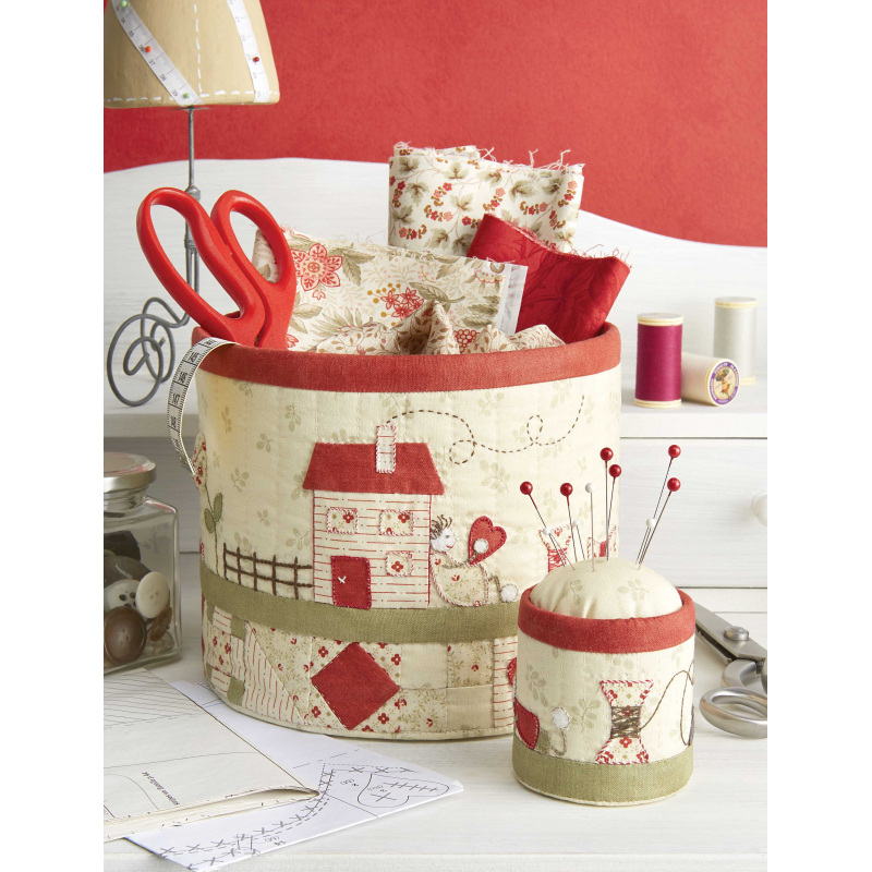 Modèle patchwork – Panière et pique-épingles Charmant duo Modèle à télécharger Modèles