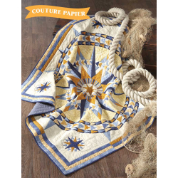 Modèle patchwork – Plaid Cap Horn, motif compas marin Modèle à télécharger Modèles