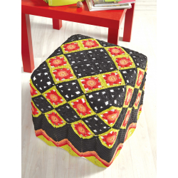 Modèle crochet – Couverture pour repose-pied graphique et colorée Modèle à télécharger Modèles