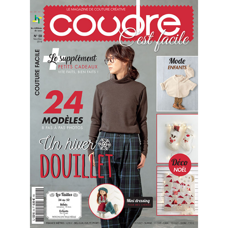 Coudre c'est facile N°59 - Un hiver douillet Magazine Couture