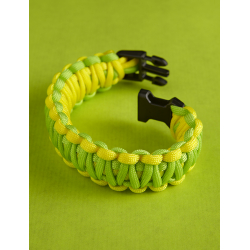 Bracelet recouvert jaune et vert  - 1