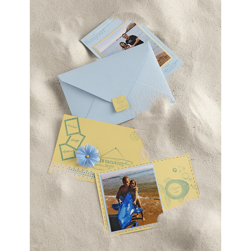Modèle scrapbooking – Cartes postales et enveloppe personnalisées Modèle à télécharger Modèles