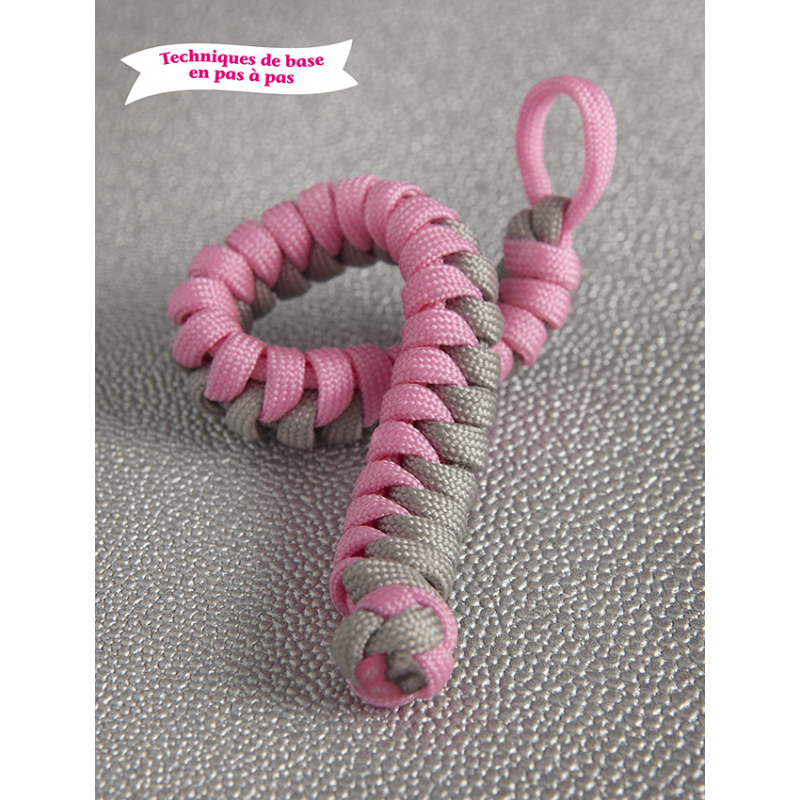 Bracelet gris et rose  - 1