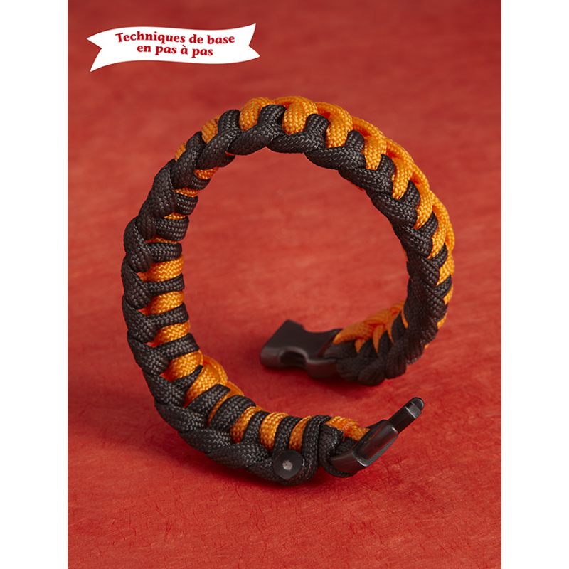 Bracelet noir et orange  - 1