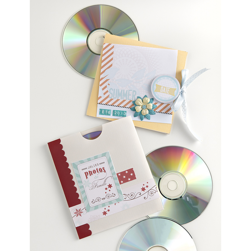 Modèle scrapbooking – Pochettes à CD personnalisées Modèle à télécharger Modèles