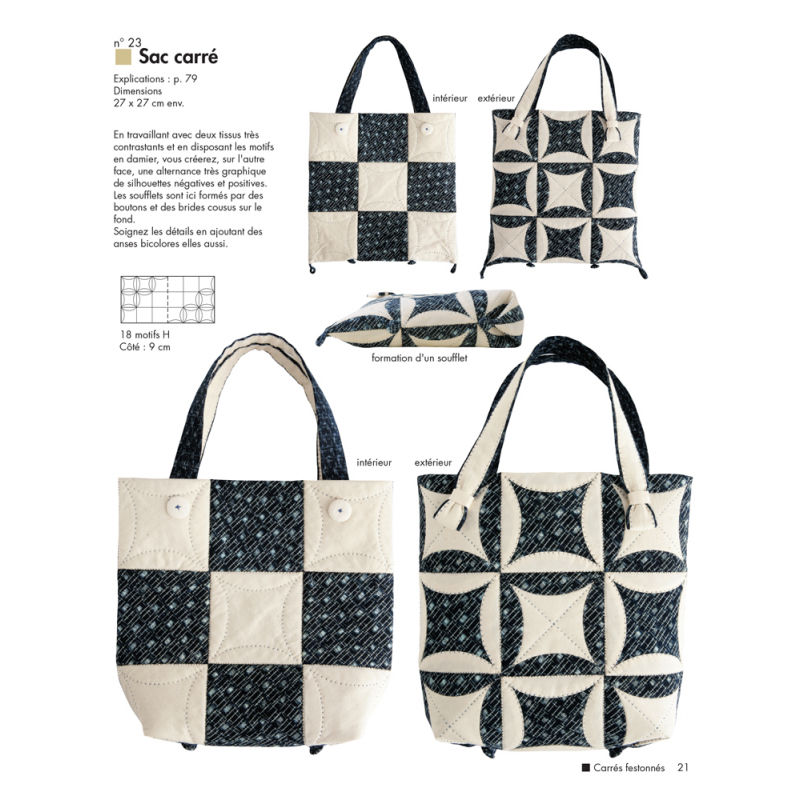 Origami textile réversible Livre Patchwork
