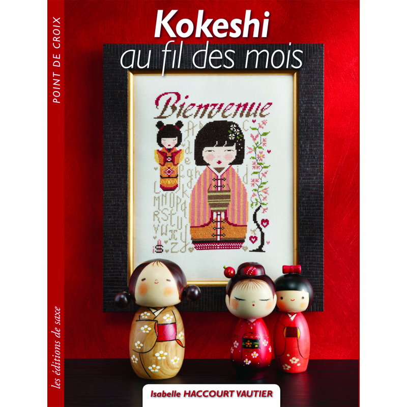 Kokeshi au fil des mois Livre Broderie