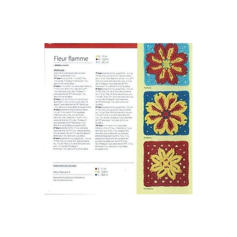 100 Granny Squares acidulés Livre Crochet
