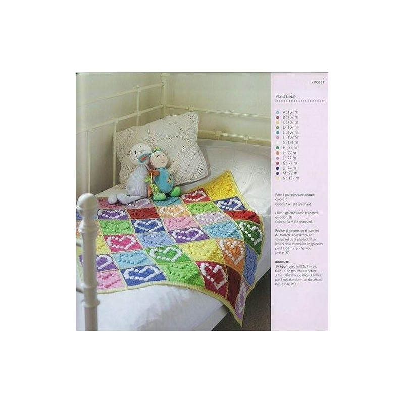 100 Granny Squares acidulés Livre Crochet