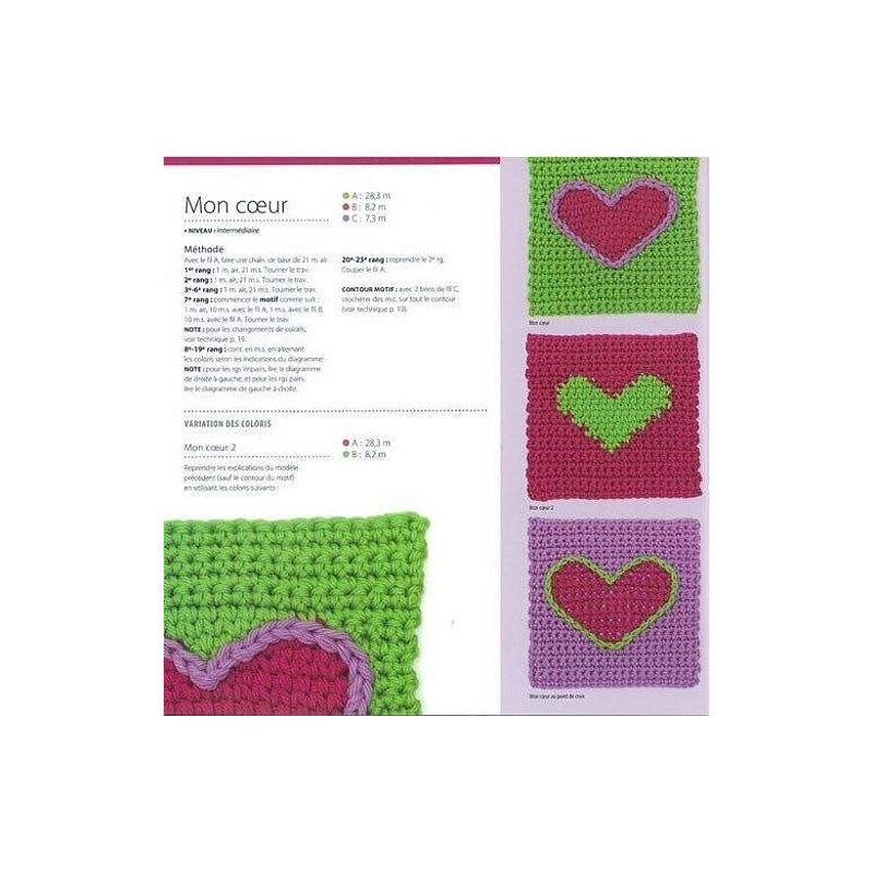 100 Granny Squares acidulés Livre Crochet