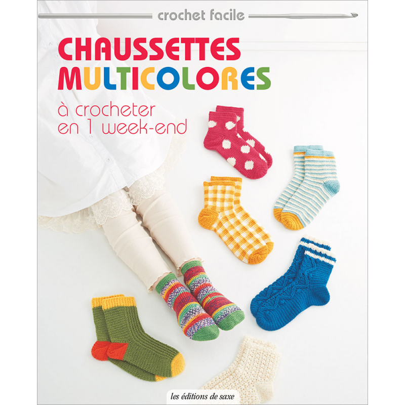 Chaussettes multicolores Livre Crochet