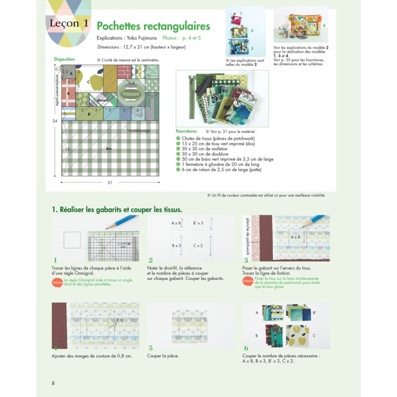 70 pochettes & mini-accessoires utiles Livre Patchwork