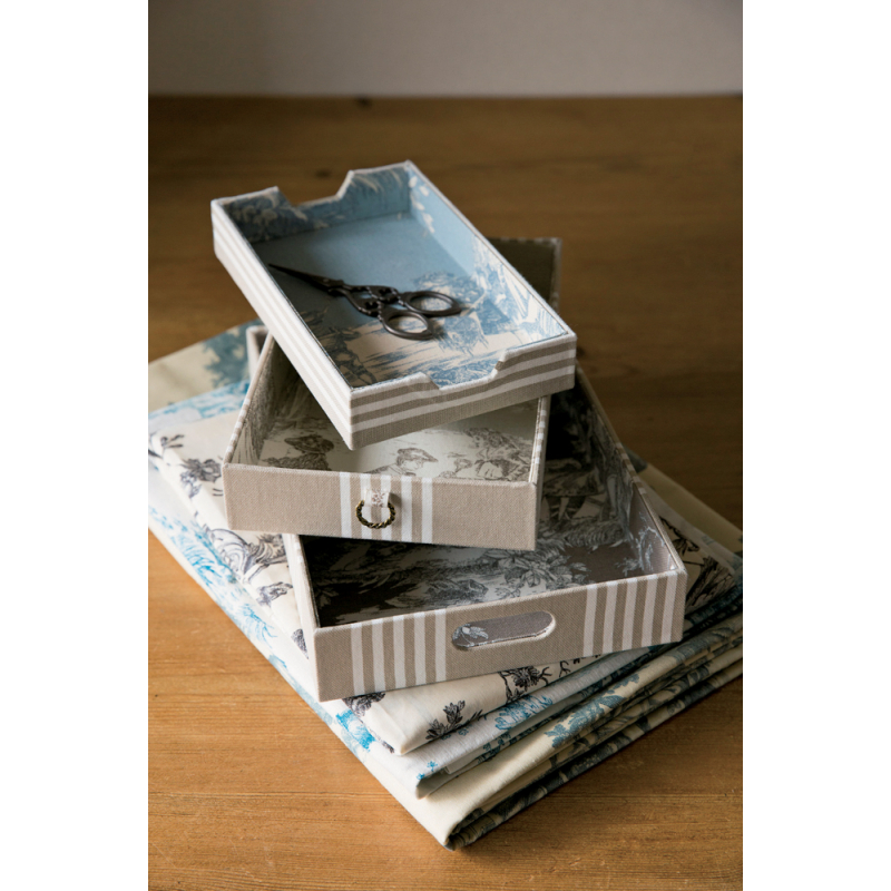 Cartonnage élégant en jolie toile de Jouy Livre DIY