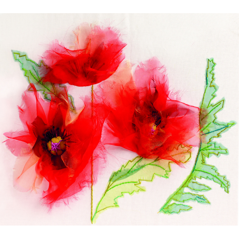 Fleurs textiles embellies Livre Broderie