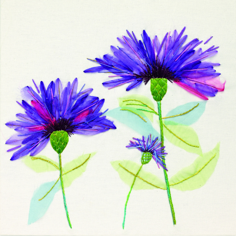 Fleurs textiles embellies Livre Broderie