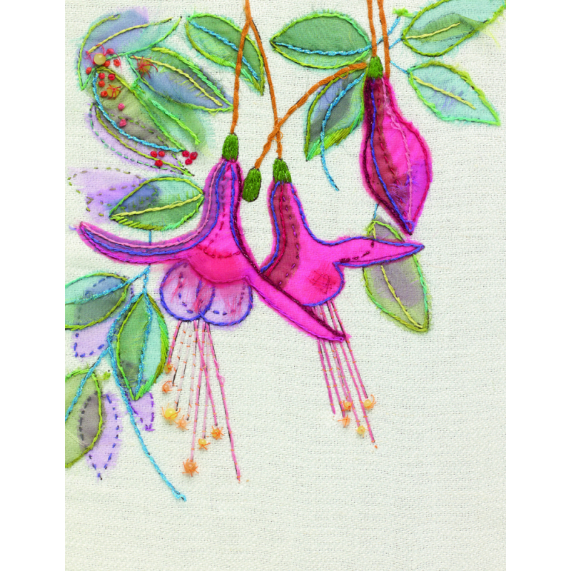 Fleurs textiles embellies Livre Broderie