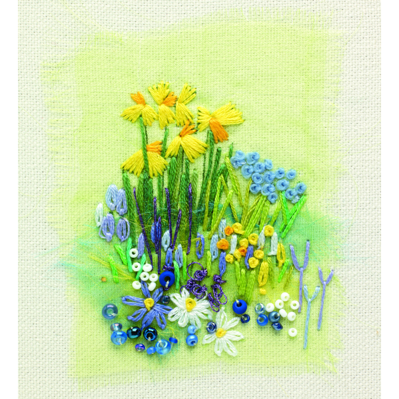 Fleurs textiles embellies Livre Broderie