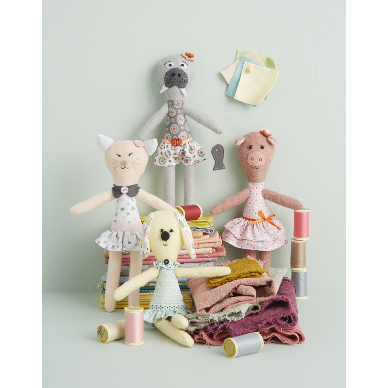 7 familles de doudous en feutrine Livre Couture