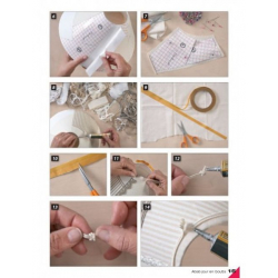 Abat-jour en boutis Livre Patchwork