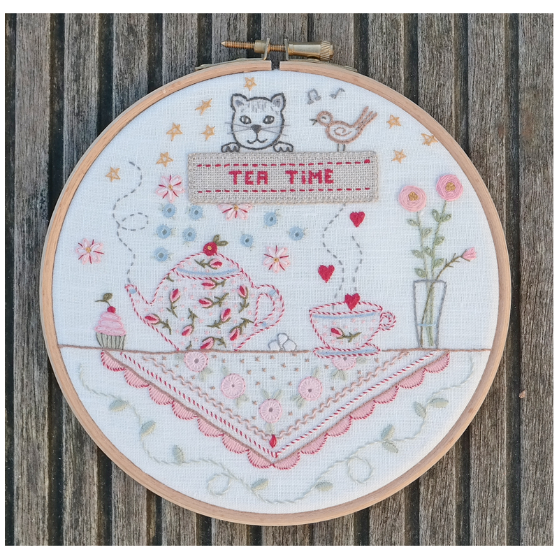 KIT Hoop-art Tea-time brodé