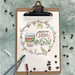 Aquarelle & Lettering aux crayons aquarellables  - 8